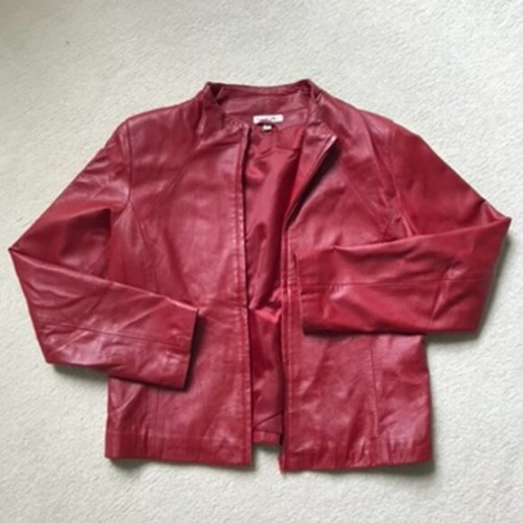 Yvonne le Marie Genuine Red Leather Jacket - Picture 1 of 4